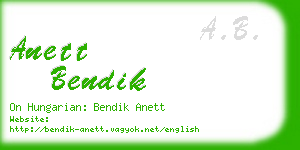 anett bendik business card